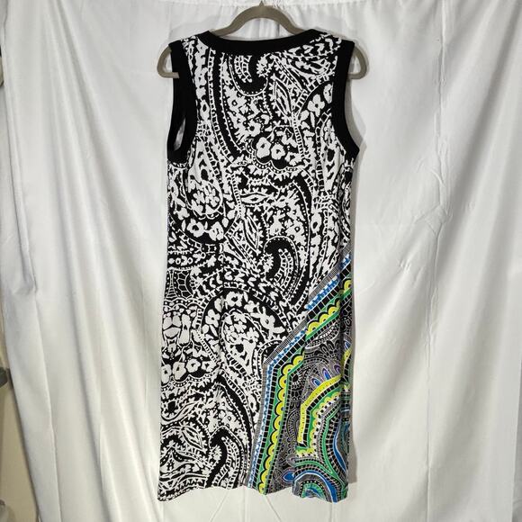 Cato Black White Paisley Print Sleeveless Shift Dress Size Large - Picture 4 of 4